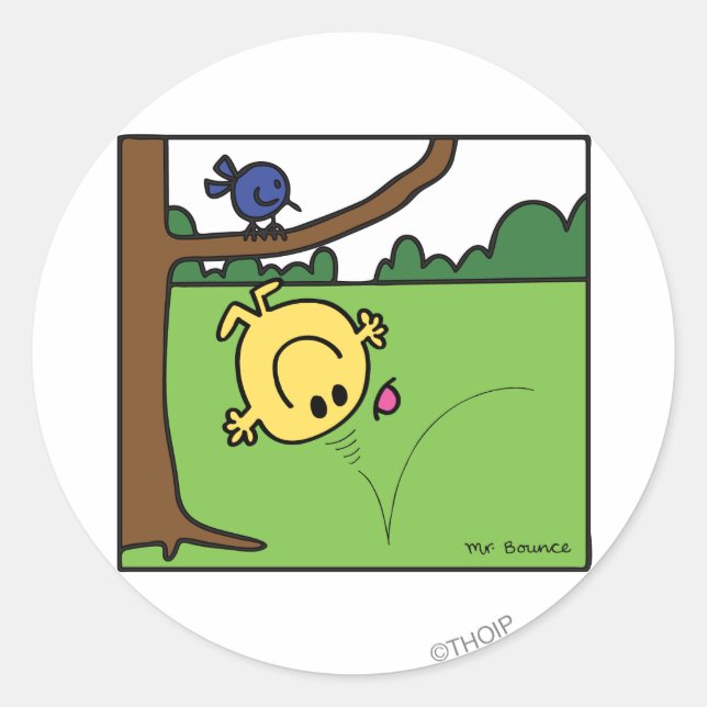 Sticker Rond M. Bounce Dans Le Parc (Devant)