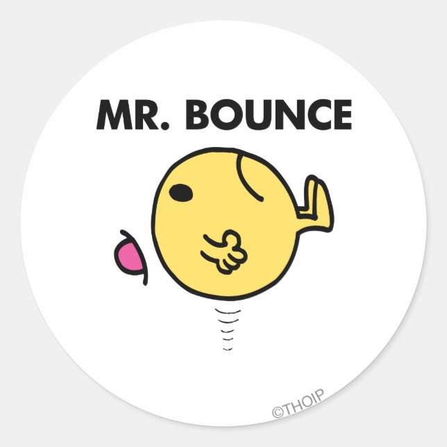 Sticker Rond M. Bounce | Rebondissements malheureux (Devant)