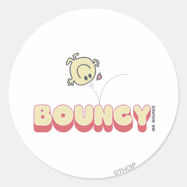 Sticker Rond M. Bounce Rebondit Sur Sa Tête (Devant)