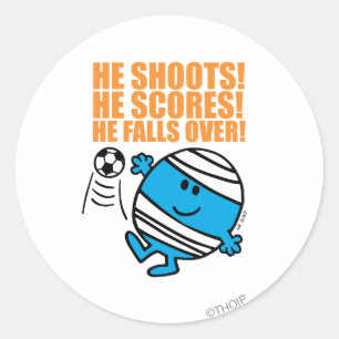 Sticker Rond M. Bump Playing Soccer