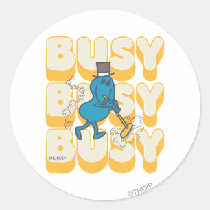 Sticker Rond M. Busy Balayait Rapidement