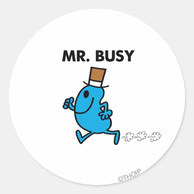 Sticker Rond M. Busy Courant Rapidement (Devant)