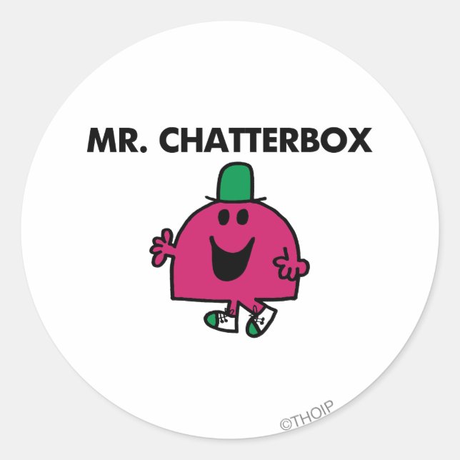 Sticker Rond M. Chatterbox Bonjour (Devant)
