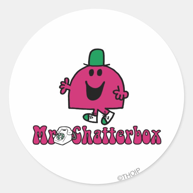 Sticker Rond M. Chatterbox Logo et téléphone (Devant)