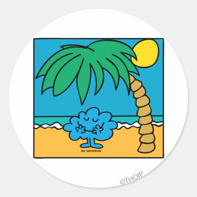 Sticker Rond M. Daydream Beach Scene (Devant)