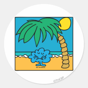 Sticker Rond M. Daydream Beach Scene