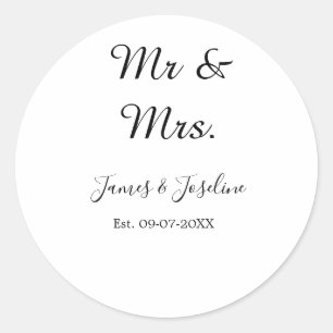 Sticker Rond M. et Mme ajoutent le nom est. Date année couple m