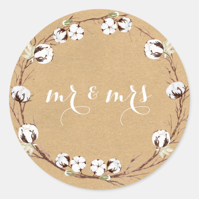 Sticker Rond M. et Mme Rustic Envelope Seals (Devant)