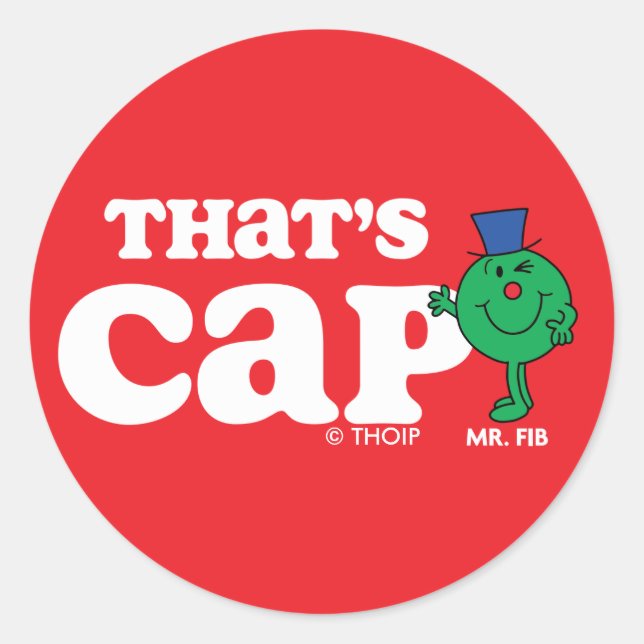 Sticker Rond M. Fib C'est Casquette (Devant)