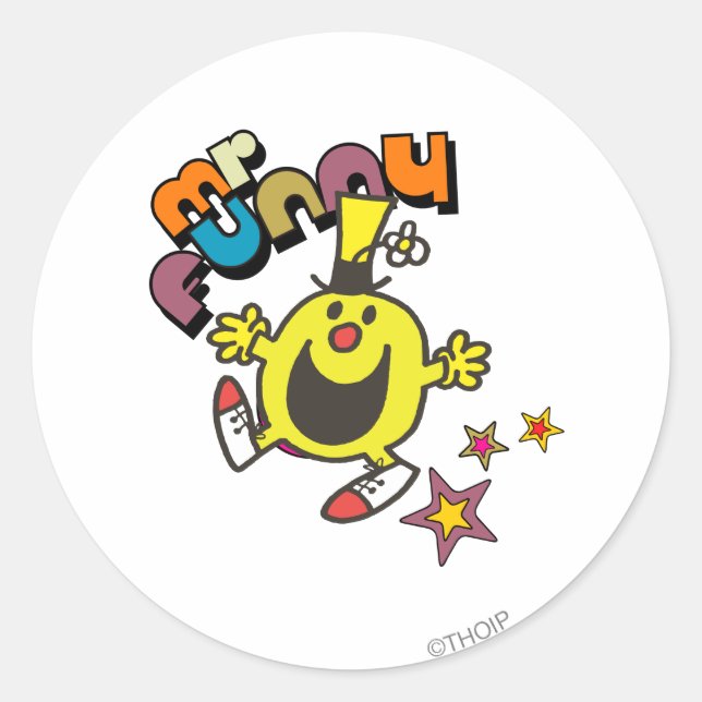Sticker Rond M. Funny | Étoiles brillantes (Devant)