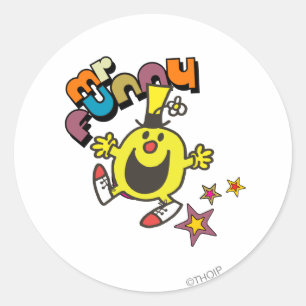 Sticker Rond M. Funny   Étoiles brillantes