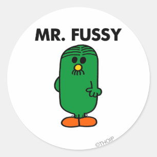 Sticker Rond M. Fussy, bien élevé