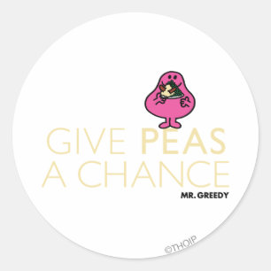 Sticker Rond M. Greedy   Donnez Une Chance Aux Pois