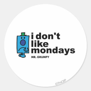 Sticker Rond M. Grumpy Does Not Like lundi