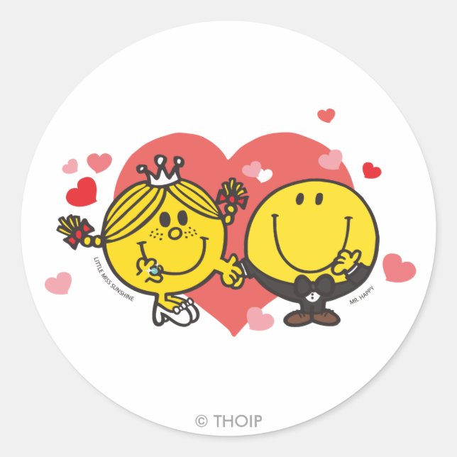 Sticker Rond M. Happy & Little Miss Mariage Sunshine (Devant)