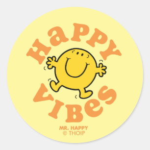 Sticker Rond M. Happy Vibes