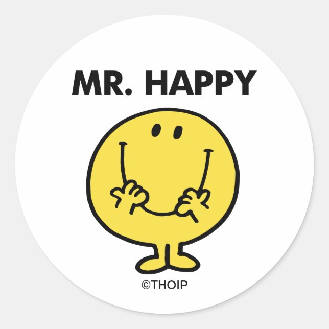 Sticker Rond M. Happy | Visage Géant Smiley (Devant)