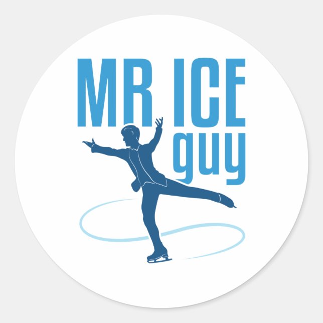 Sticker Rond M. Ice Guy Patinage artistique Hommes Garçons Pati (Devant)