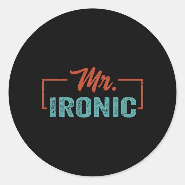Sticker Rond M. Ironic Plaisanteries Petit Guy (Devant)