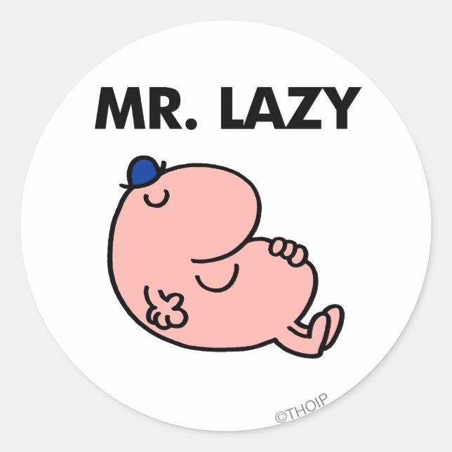 Sticker Rond M. Lazy Snoozing Away (Devant)