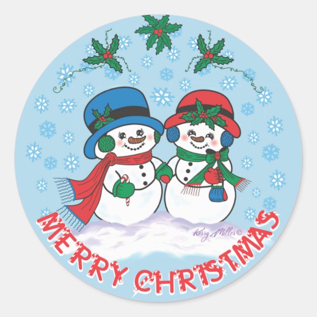 Sticker Rond M. & Mme Frosty Le Snowman (Devant)
