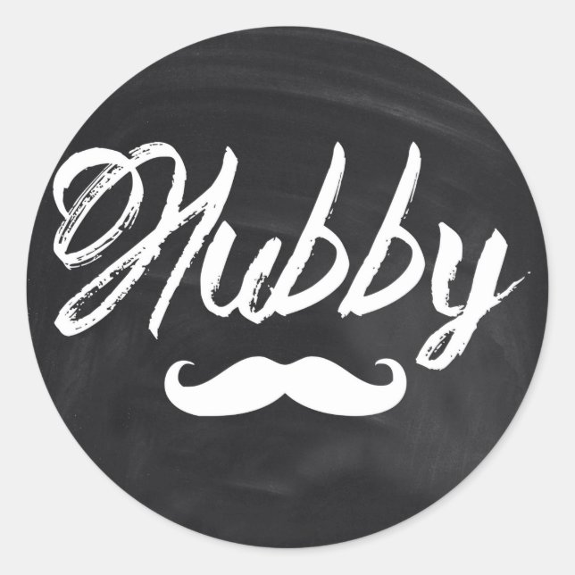 Sticker Rond M. Mustache Groom Huppé Lune de miel (Devant)