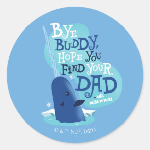 Sticker Rond M. Narwhal   Par Buddy, J'Espère Que Vous Trouver