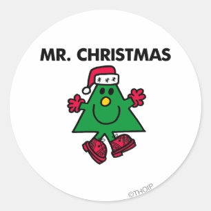 Sticker Rond M. Noël   Casquette et gants festifs