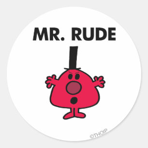 Sticker Rond M. Rude   Colère à visage rouge