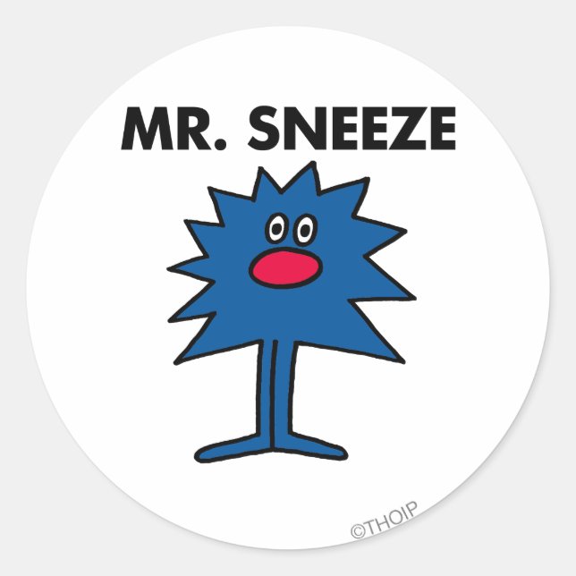 Sticker Rond M. Sneeze | Corps à bords dentelés (Devant)