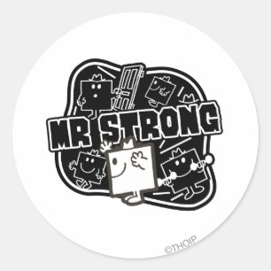 Sticker Rond M. Strong   Noir et blanc