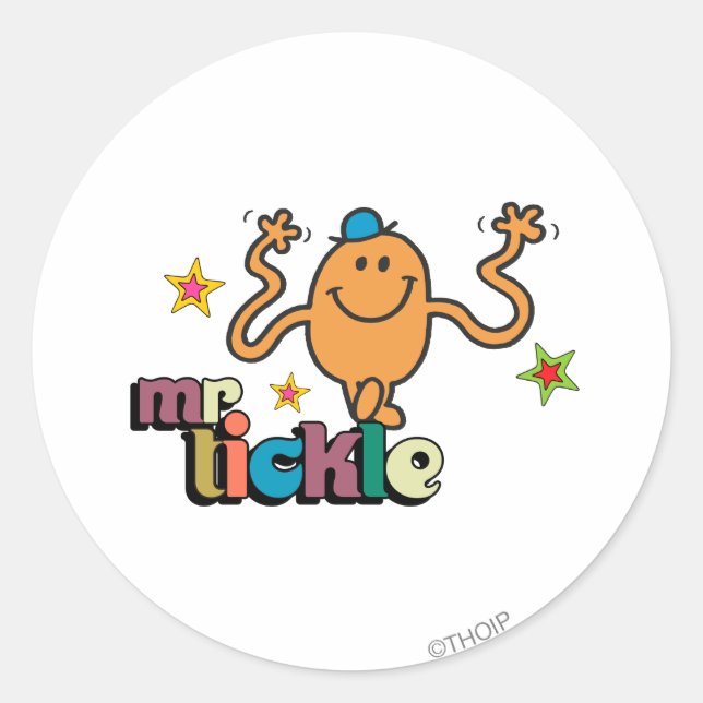Sticker Rond M. Tickle | Étoiles Étincelantes (Devant)