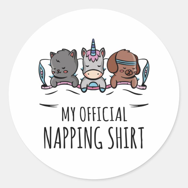 Sticker Rond Ma chemise de nidification officielle dormant Unic (Devant)