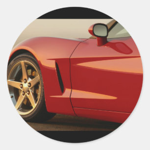 Sticker Rond Ma Corvette rouge