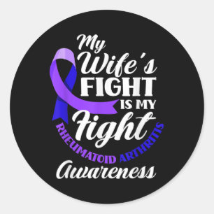 Sticker Rond Ma Femme Combattre Est Ma Lutte Contre L'Arthrite 