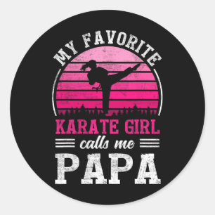 Sticker Rond Ma fille Karaté préférée m'appelle Papa Fête des p