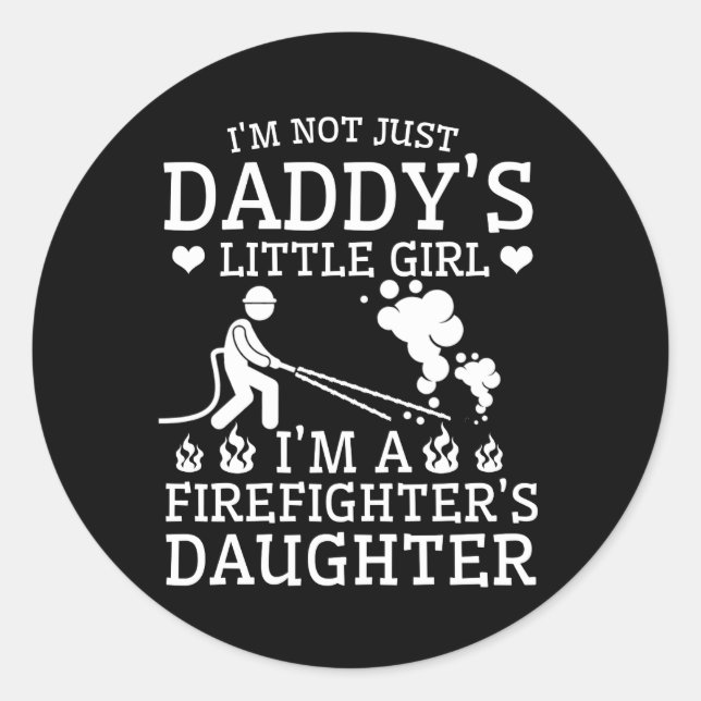 Sticker Rond Ma Fille Pompier Chemise Pride Papa (Devant)