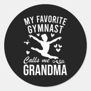 Sticker Rond Ma Gymnaste Favorite M'Appelle Grand-Mère Gymnasti