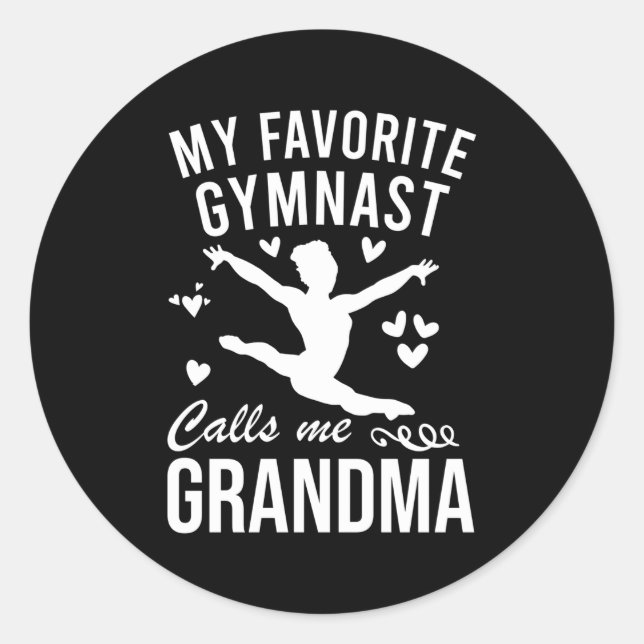 Sticker Rond Ma Gymnaste Favorite M'Appelle Grand-Mère Gymnasti (Devant)