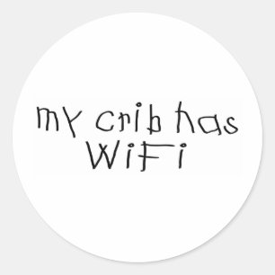 Sticker Rond Ma huche a le wifi