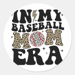 Sticker Rond Ma maman de baseball Era Leopard Maman de baseball