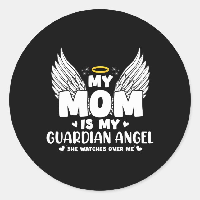 Sticker Rond Ma mère est mon Ange Gardien Journée commémorative (Devant)