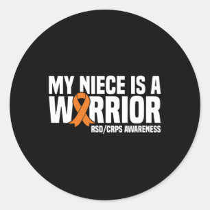 Sticker Rond Ma Nièce Est Un Guerrier Orange Ribbon Rsdcrps Lau
