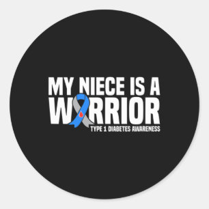 Sticker Rond Ma Nièce Est Un Guerrier Type 1 Sensibilisation au