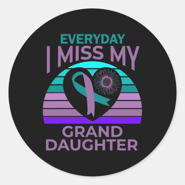 Sticker Rond Ma Petite-Fille Coeur Suicide Sensibilisation Gr (Devant)