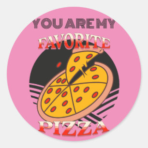Sticker Rond Ma pizza préférée, cadeau père cool élégant