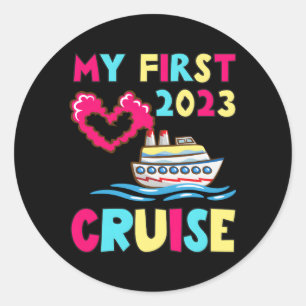 Sticker Rond Ma première croisière 2023 Toddler Famille Voyage