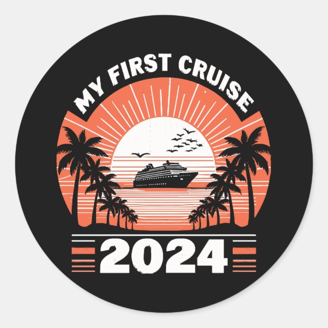 Sticker Rond Ma première croisière 2024 (Devant)