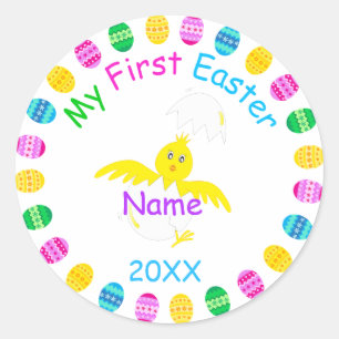 Sticker Rond Ma première Pâques