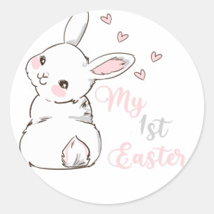 Sticker Rond Ma première Pâques, Lapin